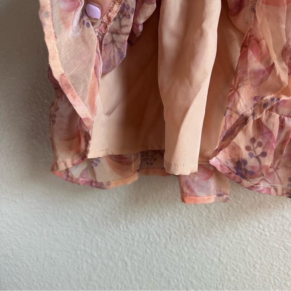 Ivy City Floral Blush Smoked Tiered Dress Baby Girl Size 12-18 Months - Picture 5 of 8